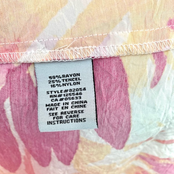 Escape by Habitat Tropical Watercolor Shift Dress Guava Pink/Orange Size XL - Picture 8 of 9